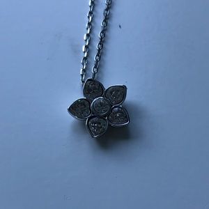 Swarovski silver dainty flower chain necklace
